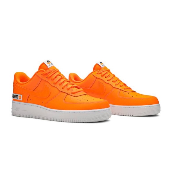Nike Air Force 1 Low 'Total Orange' 2018 Sneaker Pumpkin Black Just Do It Shoes - Picture 6 of 17